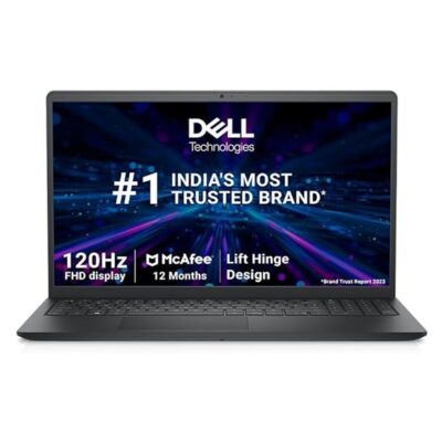 Dell Inspiron 15 3535 Laptop – 15.6 inch FHD (39.62cm) Display, AMD Ryzen 3 7320U Processor, 8 GB RAM, 512 GB SSD, Carbon Black, 1.67 Kg, Lightweight and Portable