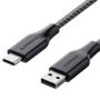 Ambrane Unbreakable 3A Fast Charging 1.5m Braided Type C Cable for Smartphones, Tablets & other Type C devices, 480Mbps Data Sync, Quick Charge 3.0 (RCT15A, Black)