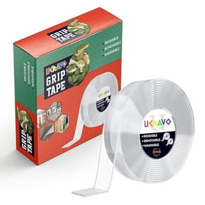 UCRAVO Double Sided Tape Heavy Duty – Multipurpose Removable Traceless Mounting Adhesive Tape for Walls，Washable Reusable Strong Sticky Strips Grip Tape