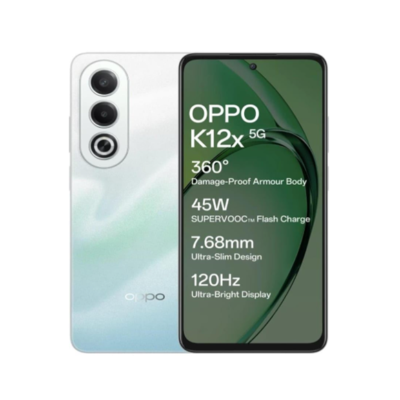 Oppo K12x 5G with 45W SUPERVOOC Charger in-The-Box (Breeze Blue, 128 GB) (6 GB RAM)